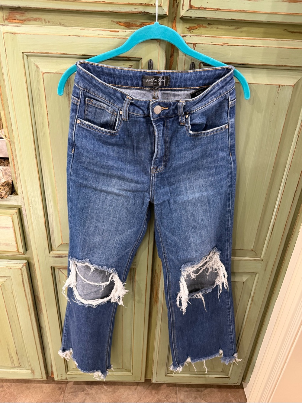Risen Distressed Blue Women’s Jeans - Unknown Brand
